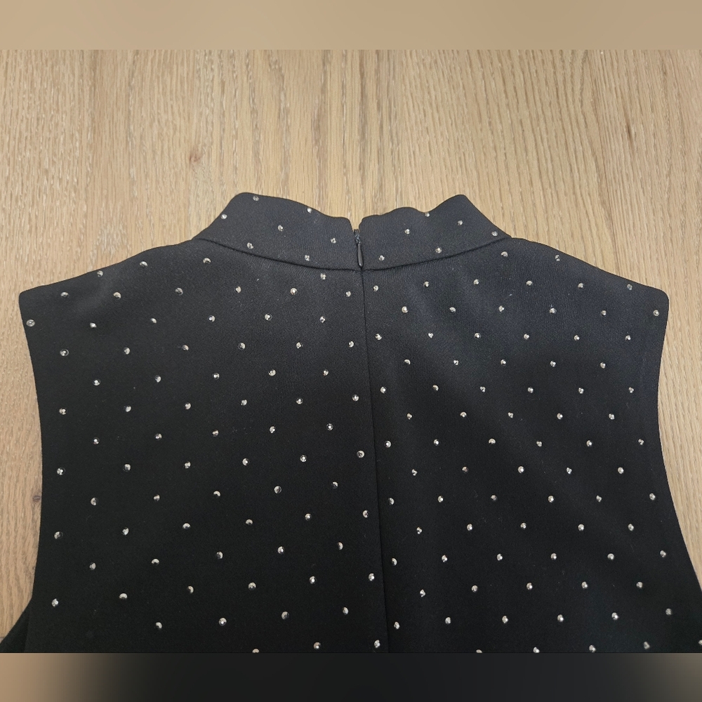 Black Rhinestone Embellished Sleeveless Sheath Dress - Picture 5 of 12